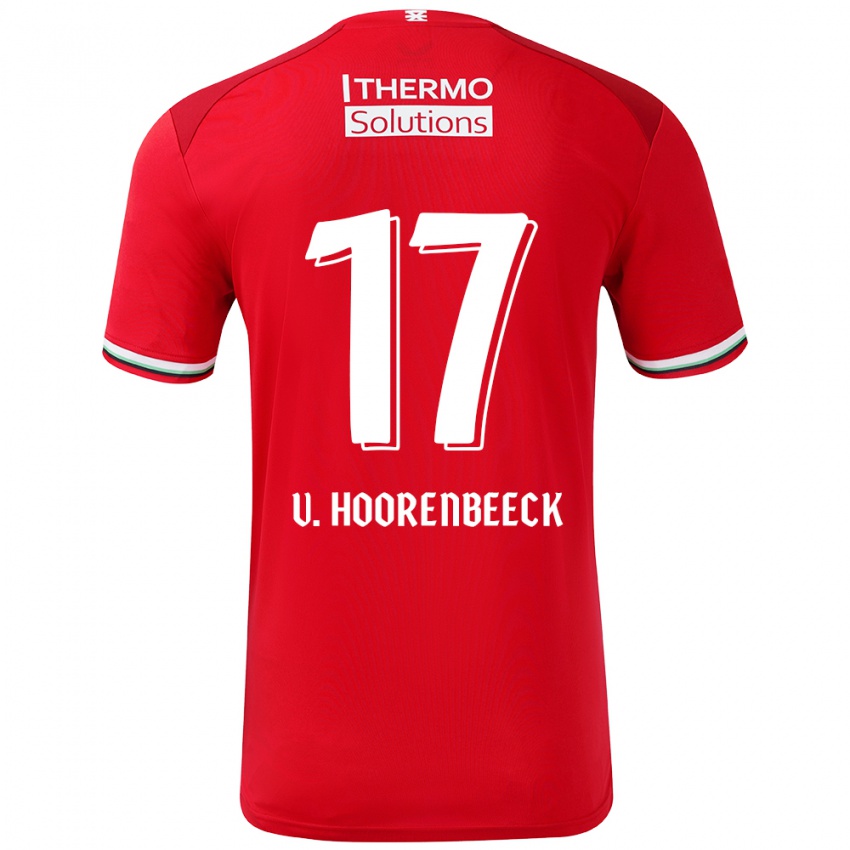 Criança Camisola Alec Van Hoorenbeeck #17 Vermelho Branco Principal 2024/25 Camisa