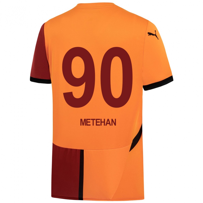 Criança Camisola Metehan Baltacı #90 Vermelho Amarelo Principal 2024/25 Camisa