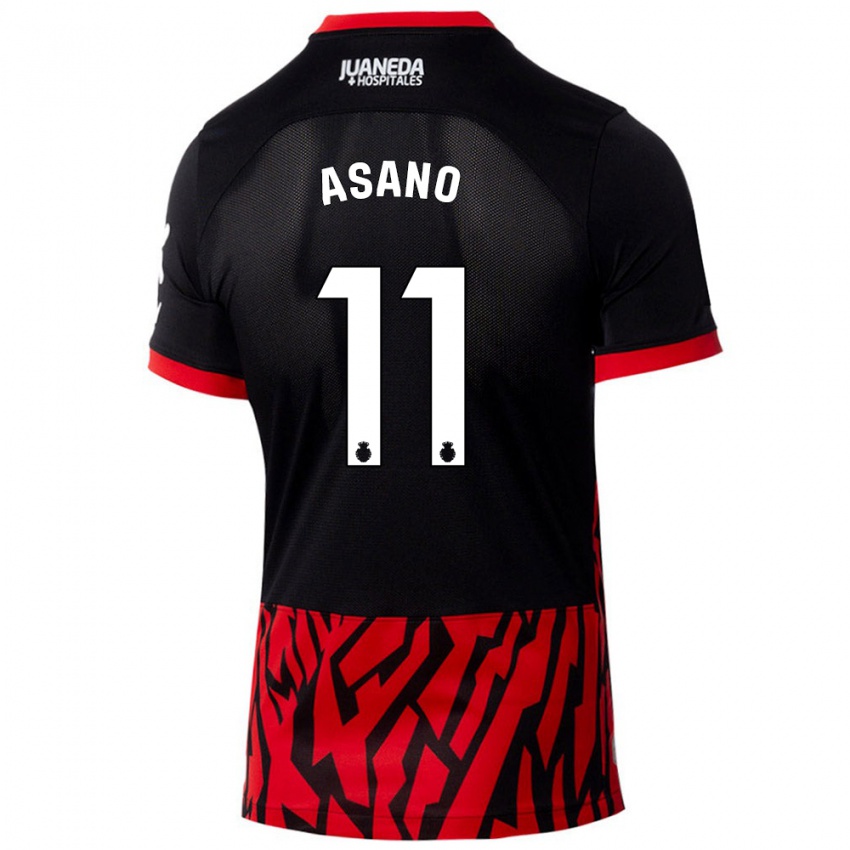 Criança Camisola Takuma Asano #11 Vermelho Preto Principal 2024/25 Camisa