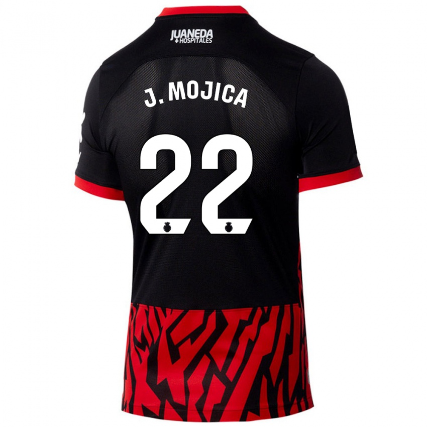 Criança Camisola Johan Mojica #22 Vermelho Preto Principal 2024/25 Camisa