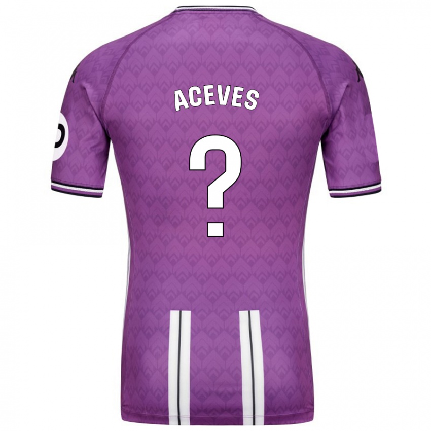 Criança Camisola Álvaro Aceves #0 Branco Roxo Principal 2024/25 Camisa