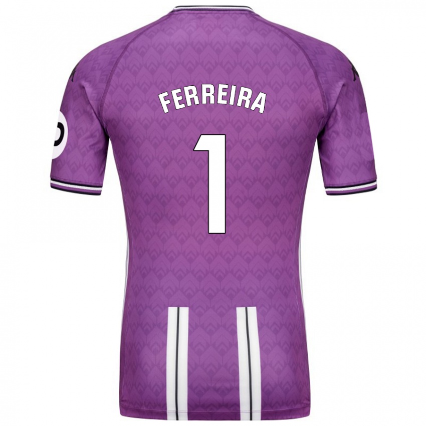 Criança Camisola André Ferreira #1 Branco Roxo Principal 2024/25 Camisa