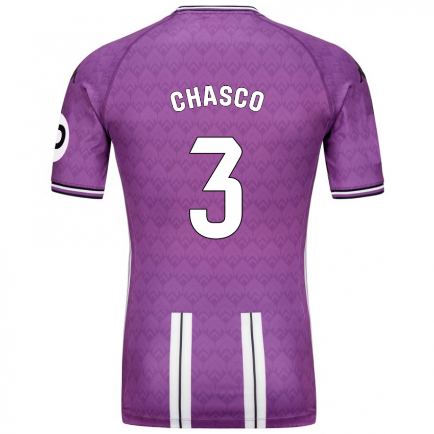 Criança Camisola Raúl Chasco #3 Branco Roxo Principal 2024/25 Camisa