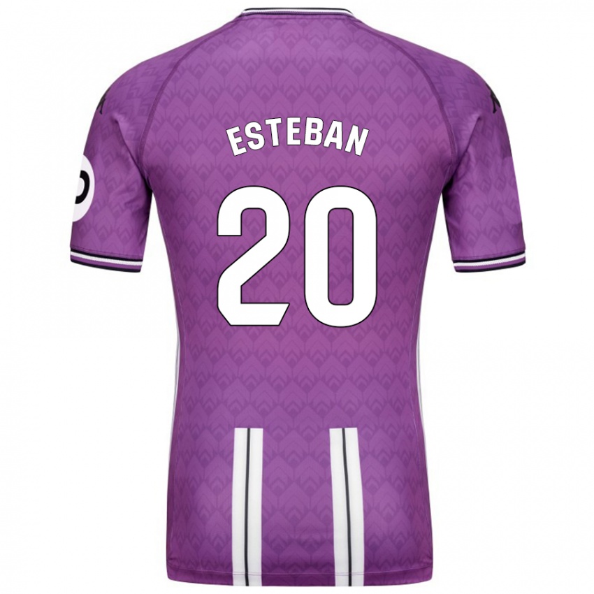 Criança Camisola Sergio Esteban #20 Branco Roxo Principal 2024/25 Camisa