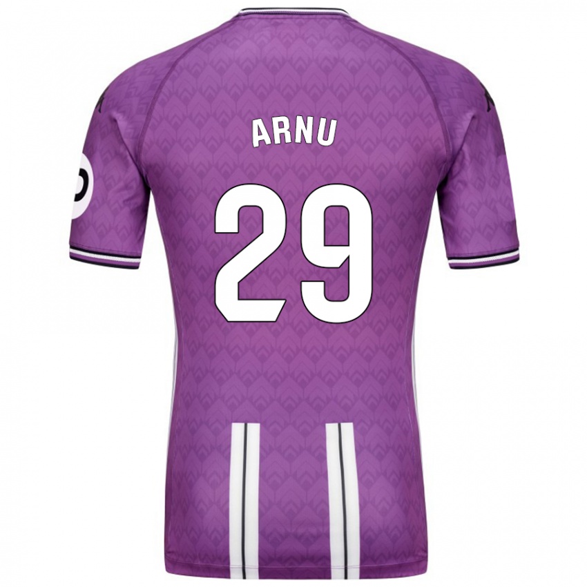 Criança Camisola Adrián Arnu #29 Branco Roxo Principal 2024/25 Camisa