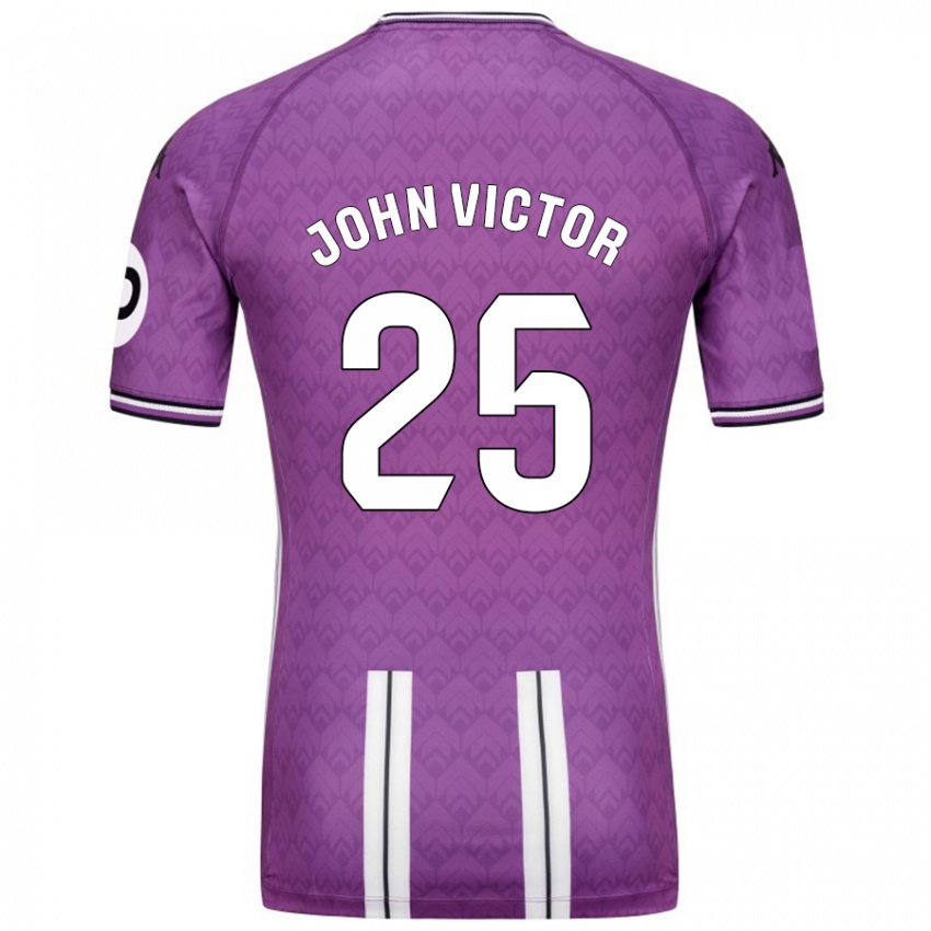 Criança Camisola John Victor #25 Branco Roxo Principal 2024/25 Camisa