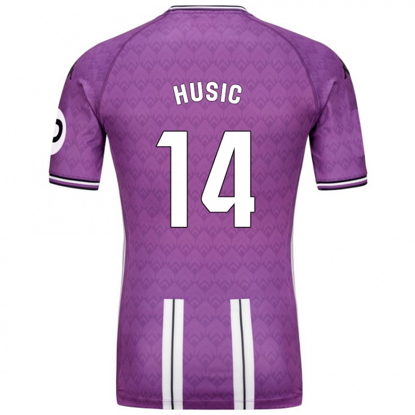 Criança Camisola Salih Husic #14 Branco Roxo Principal 2024/25 Camisa