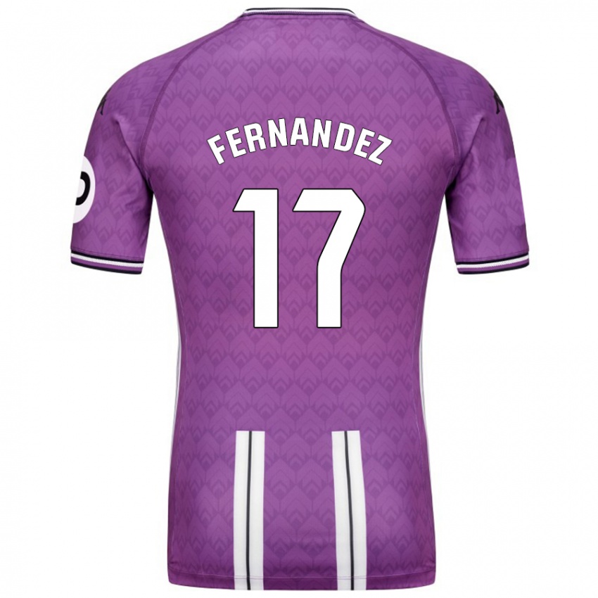 Criança Camisola Dani Fernández #17 Branco Roxo Principal 2024/25 Camisa