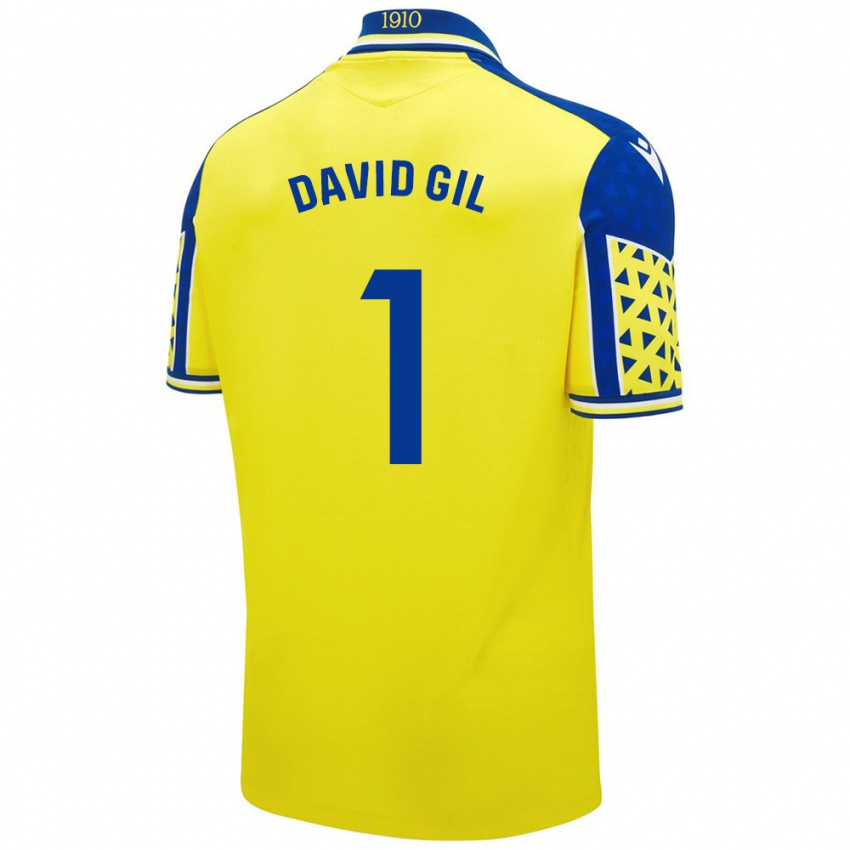 Criança Camisola David Gil #1 Azul Amarelo Principal 2024/25 Camisa