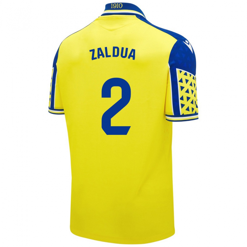 Criança Camisola Joseba Zaldua #2 Azul Amarelo Principal 2024/25 Camisa