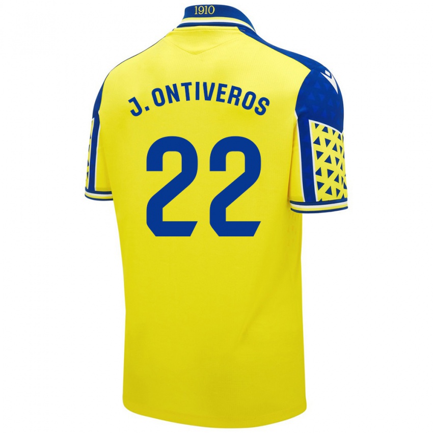 Criança Camisola Javi Ontiveros #22 Azul Amarelo Principal 2024/25 Camisa