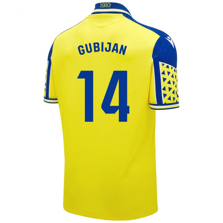 Criança Camisola Lovro Gubijan #14 Azul Amarelo Principal 2024/25 Camisa