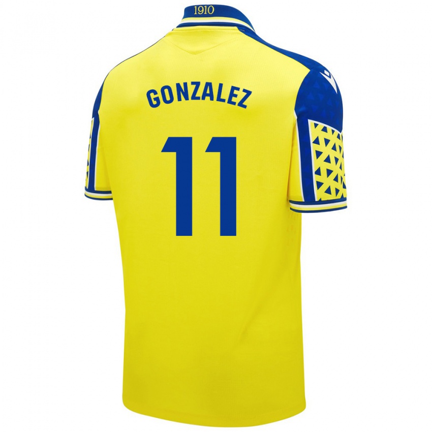 Criança Camisola Chus González #11 Azul Amarelo Principal 2024/25 Camisa