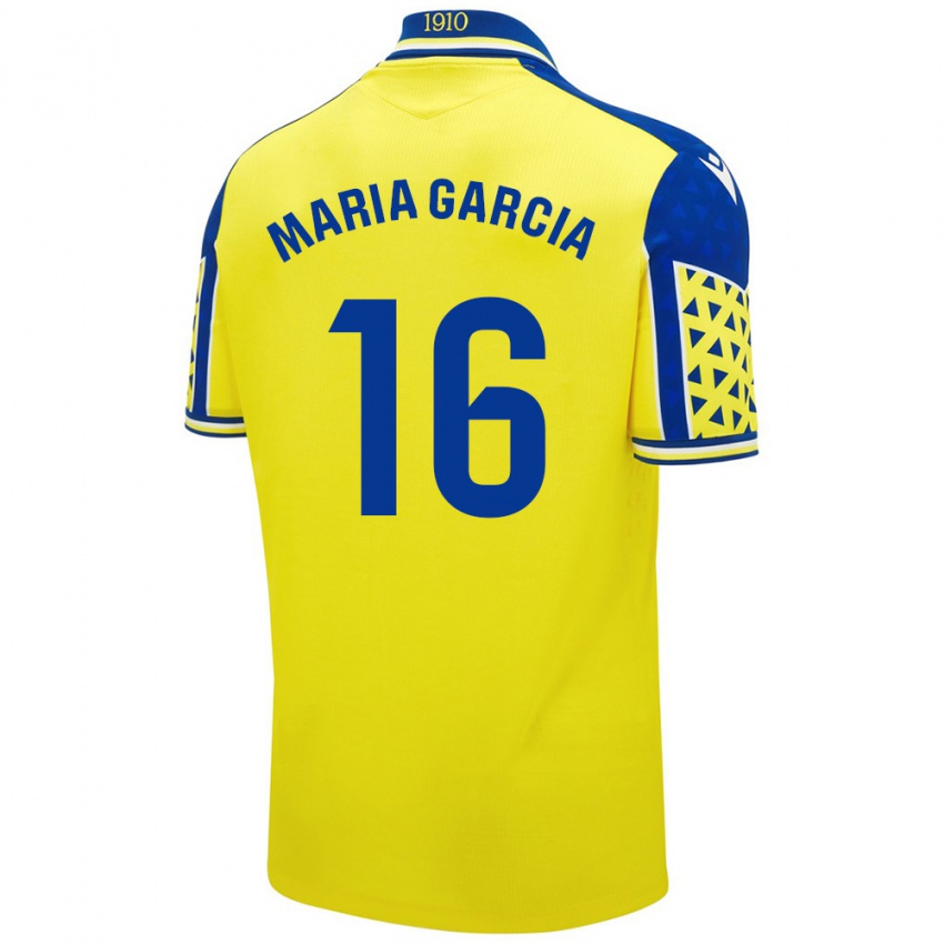 Criança Camisola Maria García Fernández #16 Azul Amarelo Principal 2024/25 Camisa