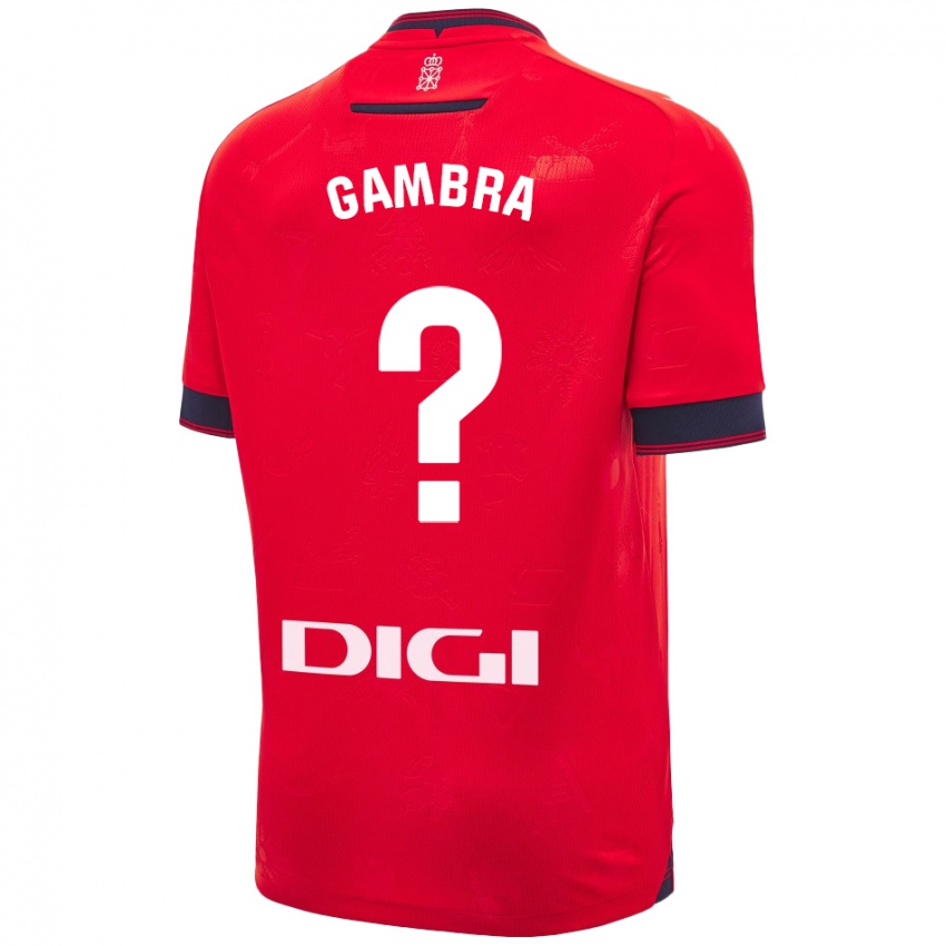 Criança Camisola Javi Gambra #0 Branco Vermelho Principal 2024/25 Camisa