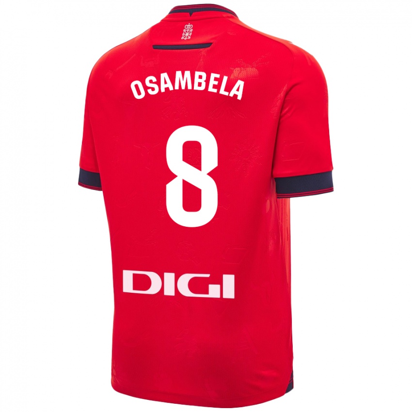 Criança Camisola Asier Osambela #8 Branco Vermelho Principal 2024/25 Camisa