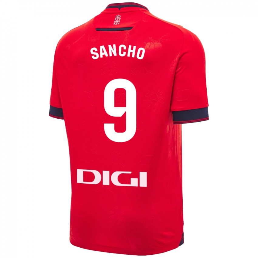 Criança Camisola Dani Sancho #9 Branco Vermelho Principal 2024/25 Camisa