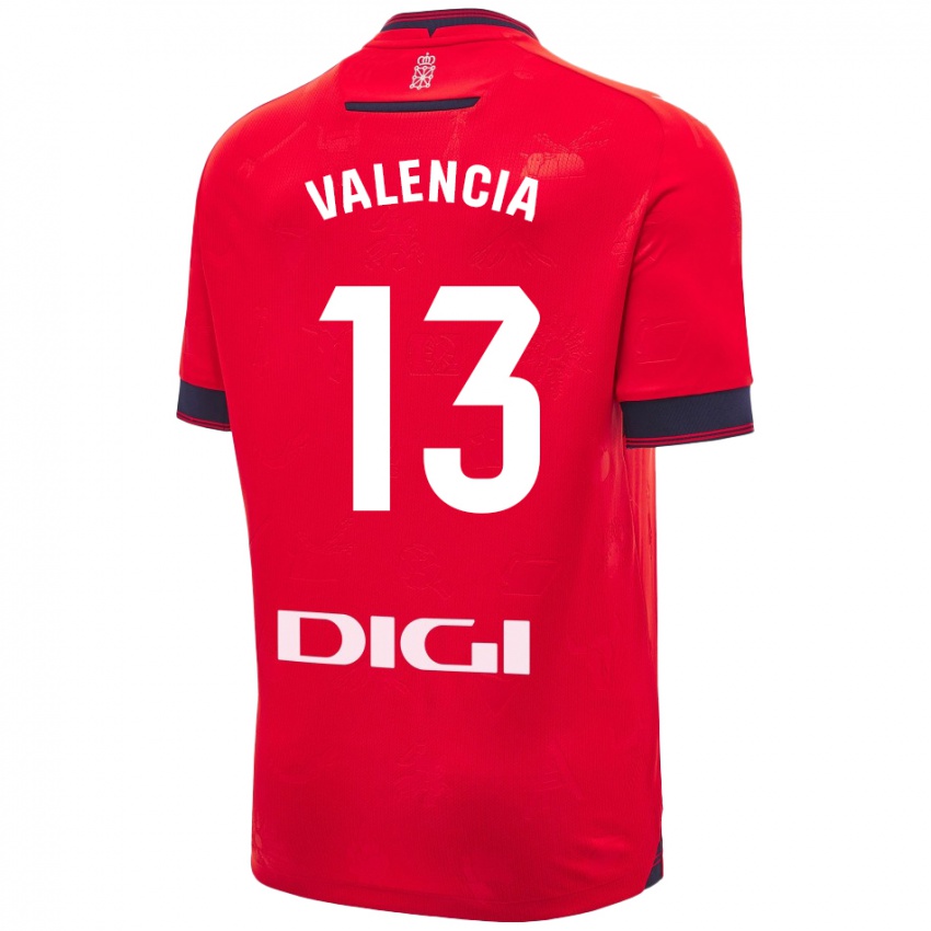 Criança Camisola Pablo Valencia #13 Branco Vermelho Principal 2024/25 Camisa