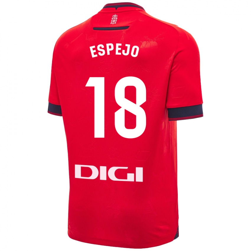 Criança Camisola Diego Espejo #18 Branco Vermelho Principal 2024/25 Camisa