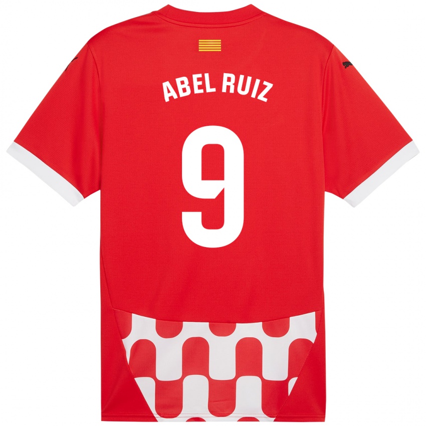 Criança Camisola Abel Ruiz #9 Branco Vermelho Principal 2024/25 Camisa