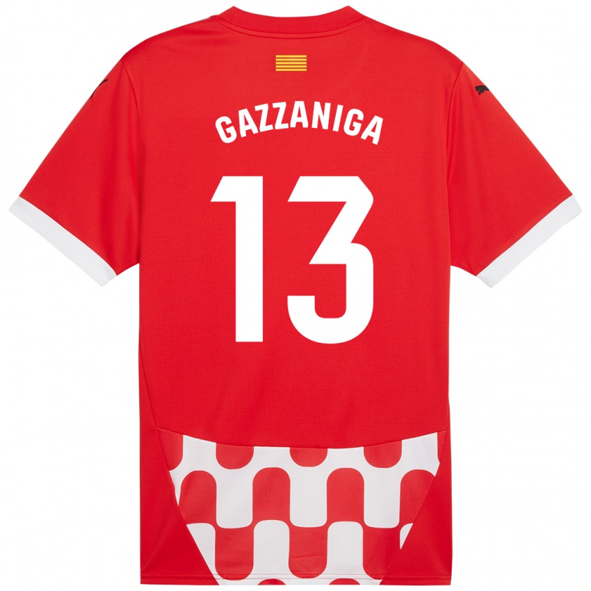 Criança Camisola Paulo Gazzaniga #13 Branco Vermelho Principal 2024/25 Camisa