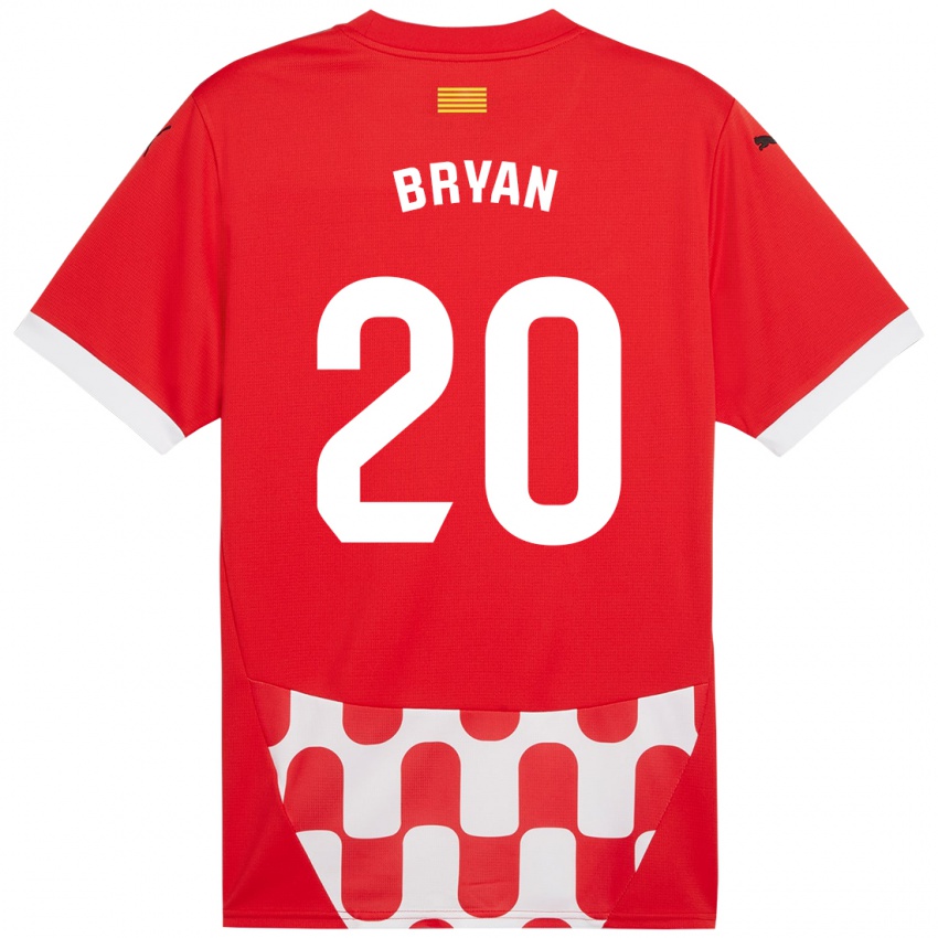 Criança Camisola Bryan Gil #20 Branco Vermelho Principal 2024/25 Camisa