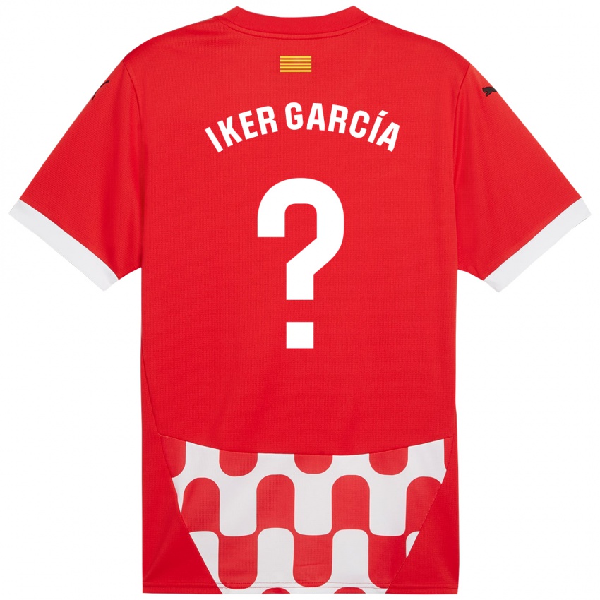 Criança Camisola Iker García #0 Branco Vermelho Principal 2024/25 Camisa