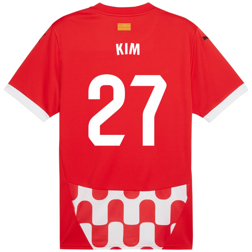 Criança Camisola Min-Su Kim #27 Branco Vermelho Principal 2024/25 Camisa