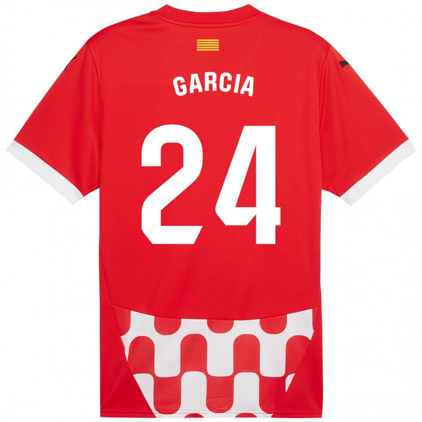 Criança Camisola Borja García #24 Branco Vermelho Principal 2024/25 Camisa