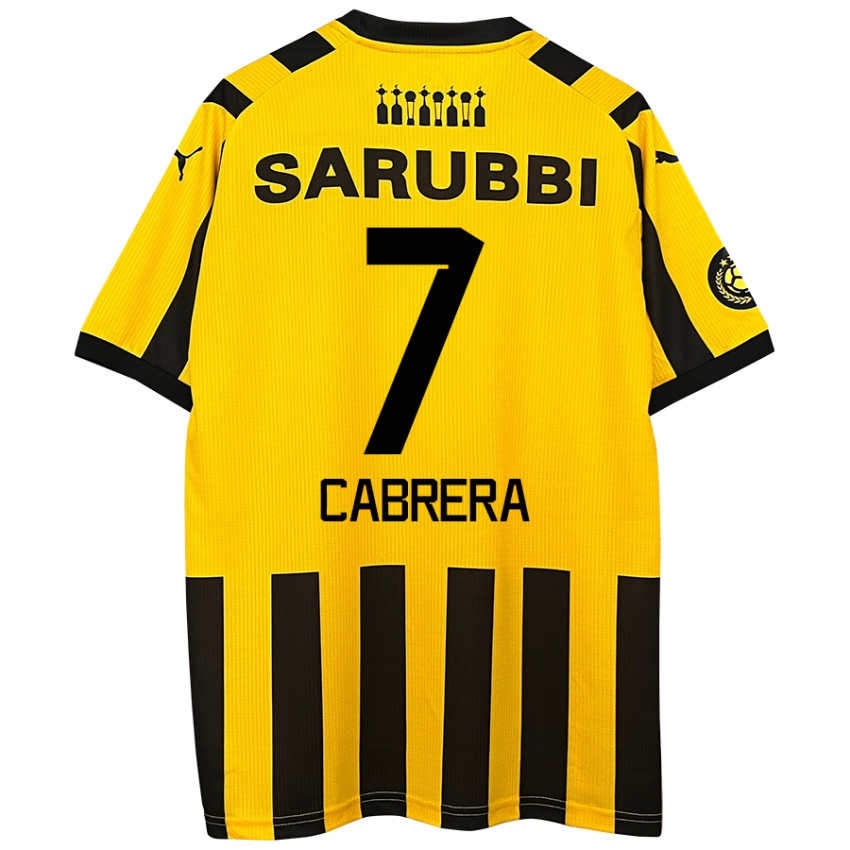 Criança Camisola Javier Cabrera #7 Preto Amarelo Principal 2024/25 Camisa