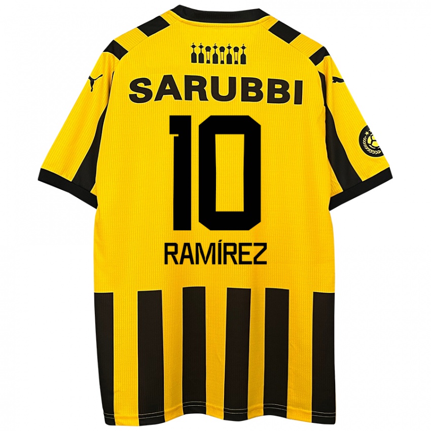 Criança Camisola Gastón Ramírez #10 Preto Amarelo Principal 2024/25 Camisa