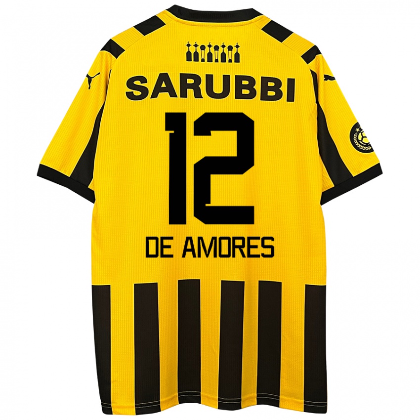 Criança Camisola Guillermo De Amores #12 Preto Amarelo Principal 2024/25 Camisa