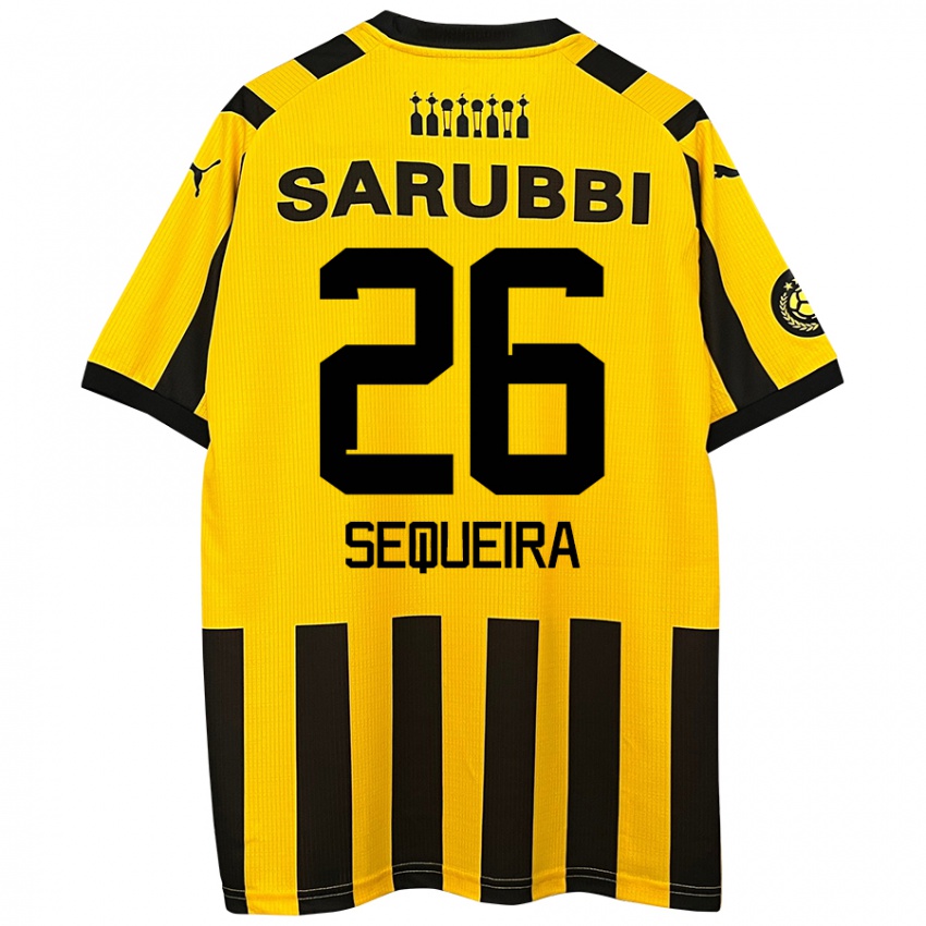 Criança Camisola Leonardo Sequeira #26 Preto Amarelo Principal 2024/25 Camisa