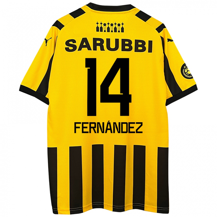 Criança Camisola Faustino Fernández #14 Preto Amarelo Principal 2024/25 Camisa