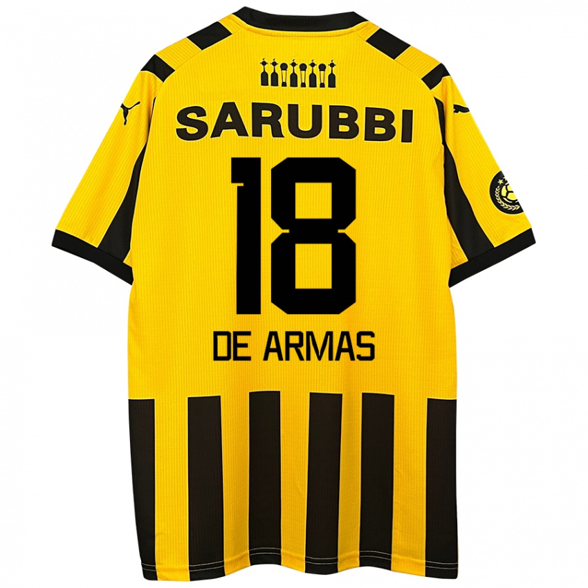 Criança Camisola Nahuel De Armas #18 Preto Amarelo Principal 2024/25 Camisa