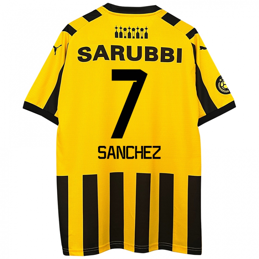 Criança Camisola Carlos Sánchez #7 Preto Amarelo Principal 2024/25 Camisa