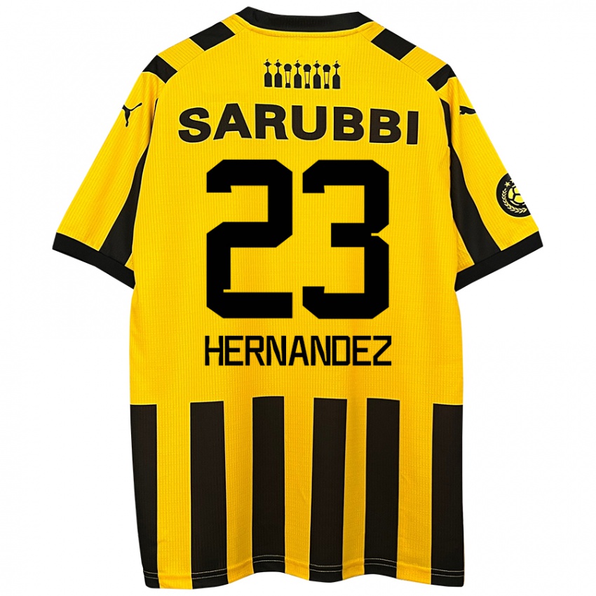 Criança Camisola Abel Hernández #23 Preto Amarelo Principal 2024/25 Camisa