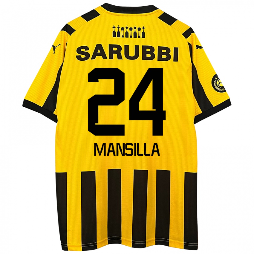 Criança Camisola Brian Mansilla #24 Preto Amarelo Principal 2024/25 Camisa