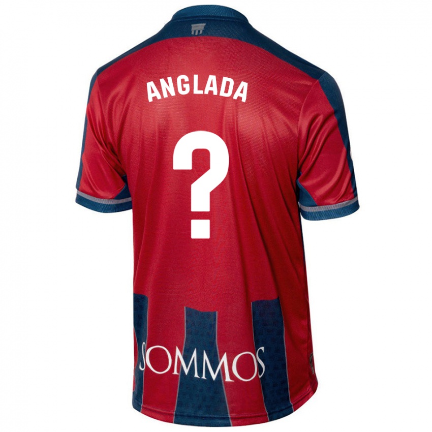 Criança Camisola Hugo Anglada #0 Azul Vermelho Principal 2024/25 Camisa