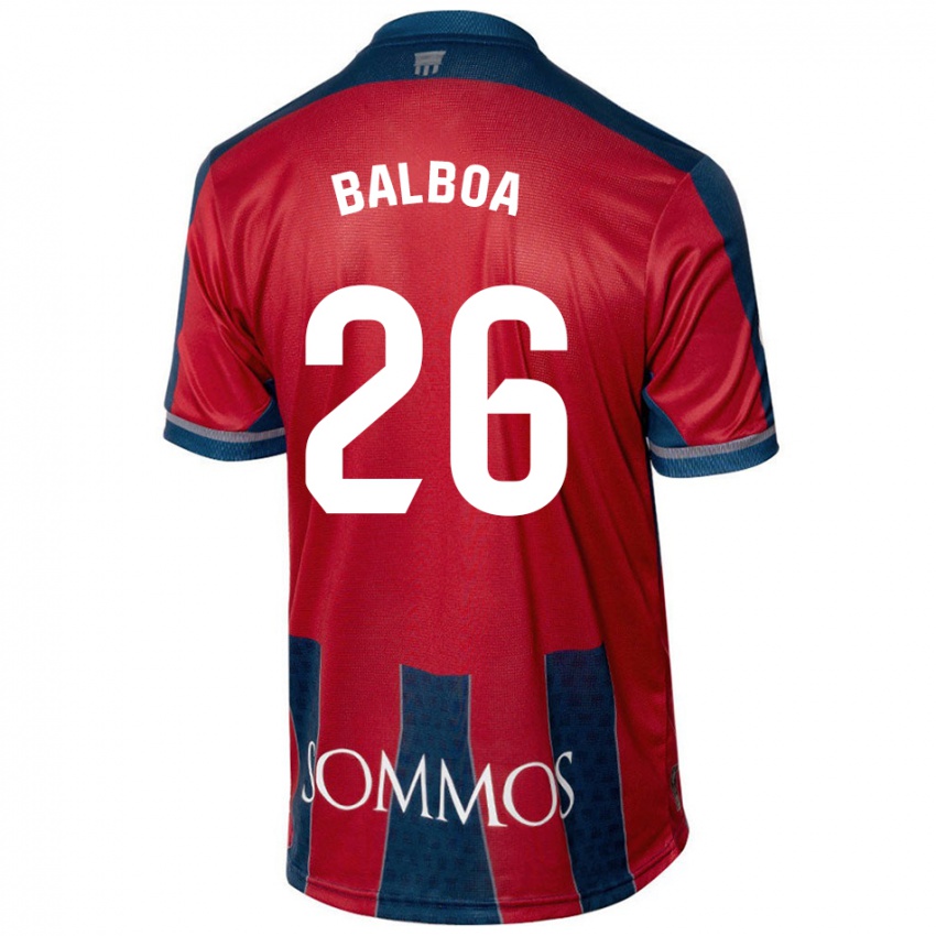 Criança Camisola Álex Balboa #26 Azul Vermelho Principal 2024/25 Camisa