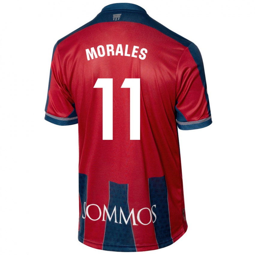 Criança Camisola Carolina Morales #11 Azul Vermelho Principal 2024/25 Camisa