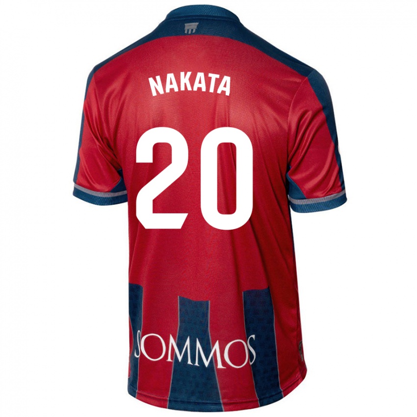 Criança Camisola Yuki Nakata #20 Azul Vermelho Principal 2024/25 Camisa