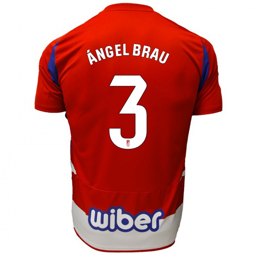 Criança Camisola Miguel Ángel Brau #3 Azul Vermelho Branco Principal 2024/25 Camisa