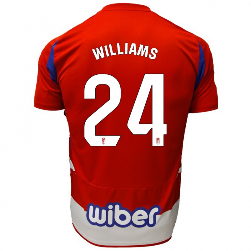 Criança Camisola Loïc Williams #24 Azul Vermelho Branco Principal 2024/25 Camisa