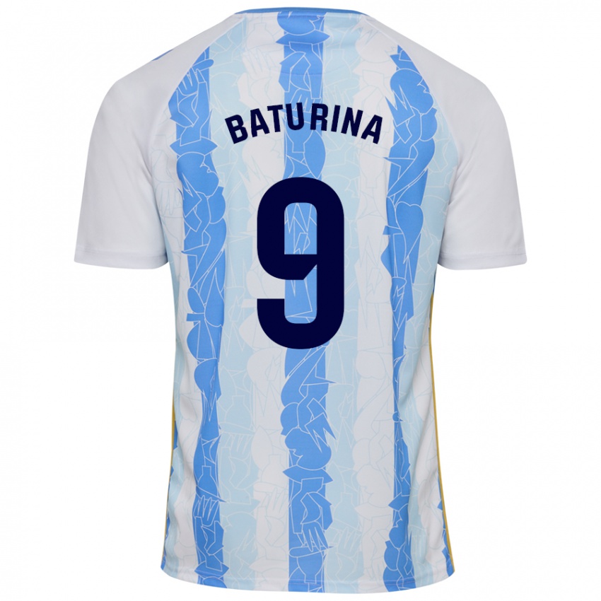 Criança Camisola Roko Baturina #9 Azul Branco Principal 2024/25 Camisa