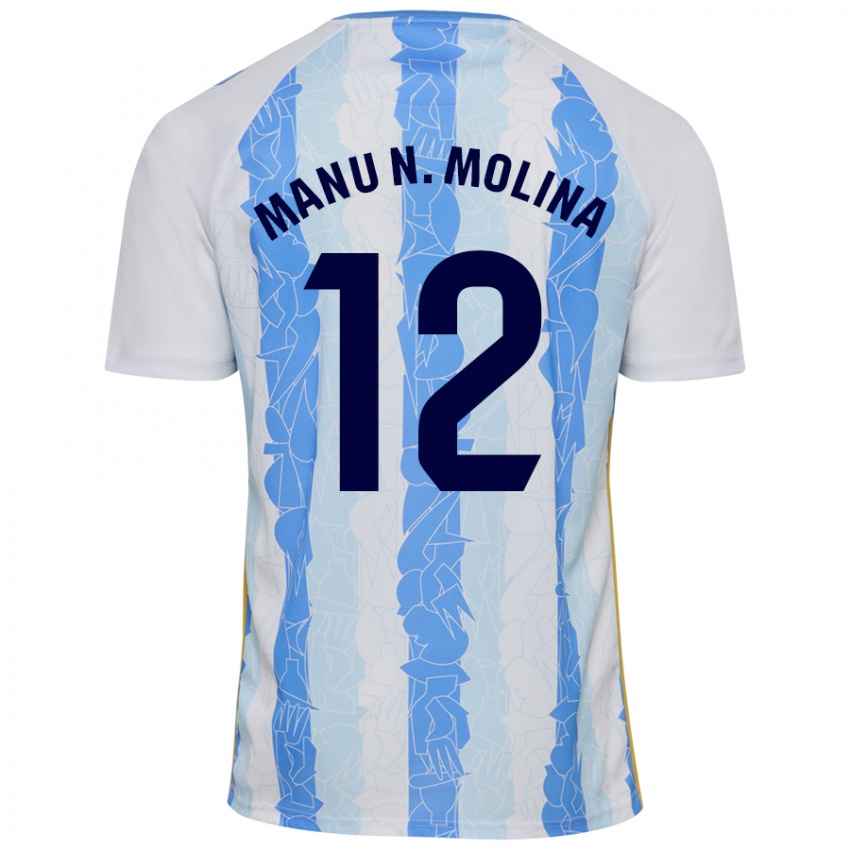 Criança Camisola Manu Molina #12 Azul Branco Principal 2024/25 Camisa