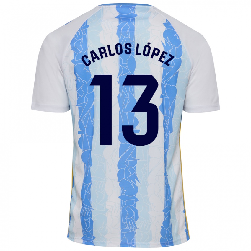 Criança Camisola Carlos López #13 Azul Branco Principal 2024/25 Camisa