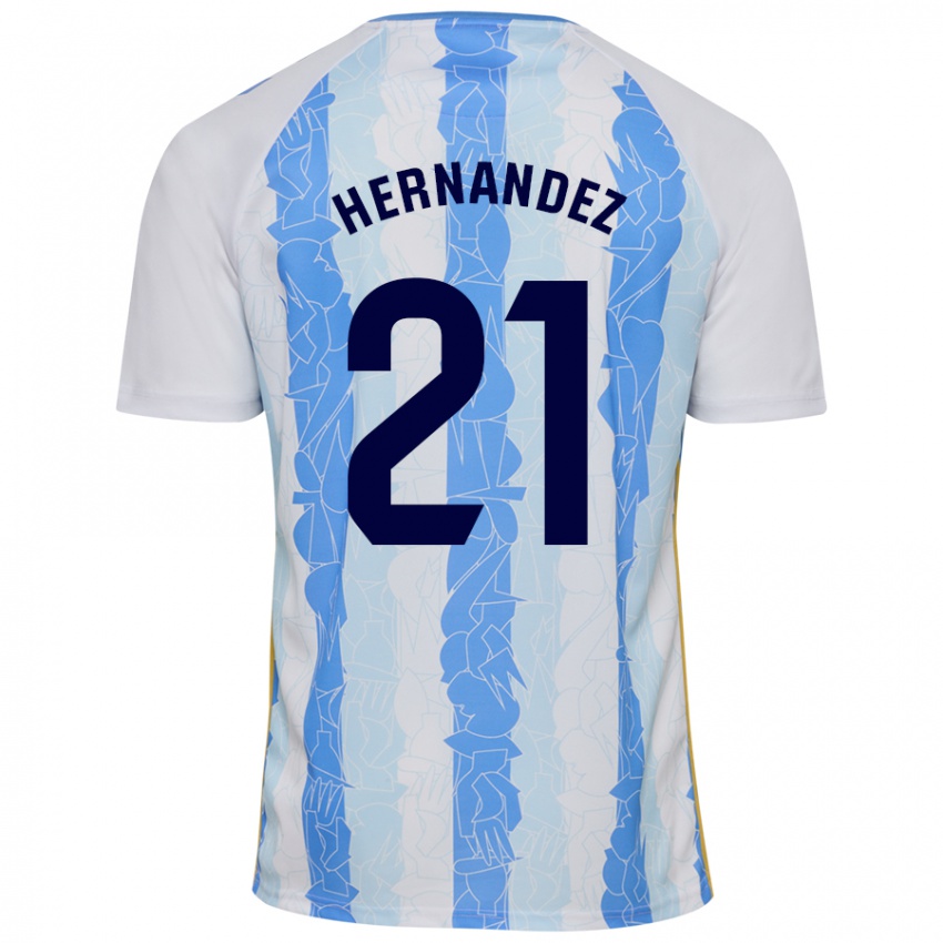 Criança Camisola Juan Hernández #21 Azul Branco Principal 2024/25 Camisa