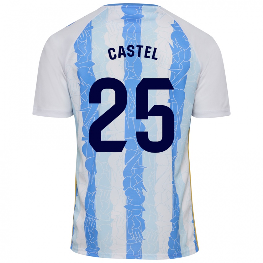 Criança Camisola Sergio Castel #25 Azul Branco Principal 2024/25 Camisa