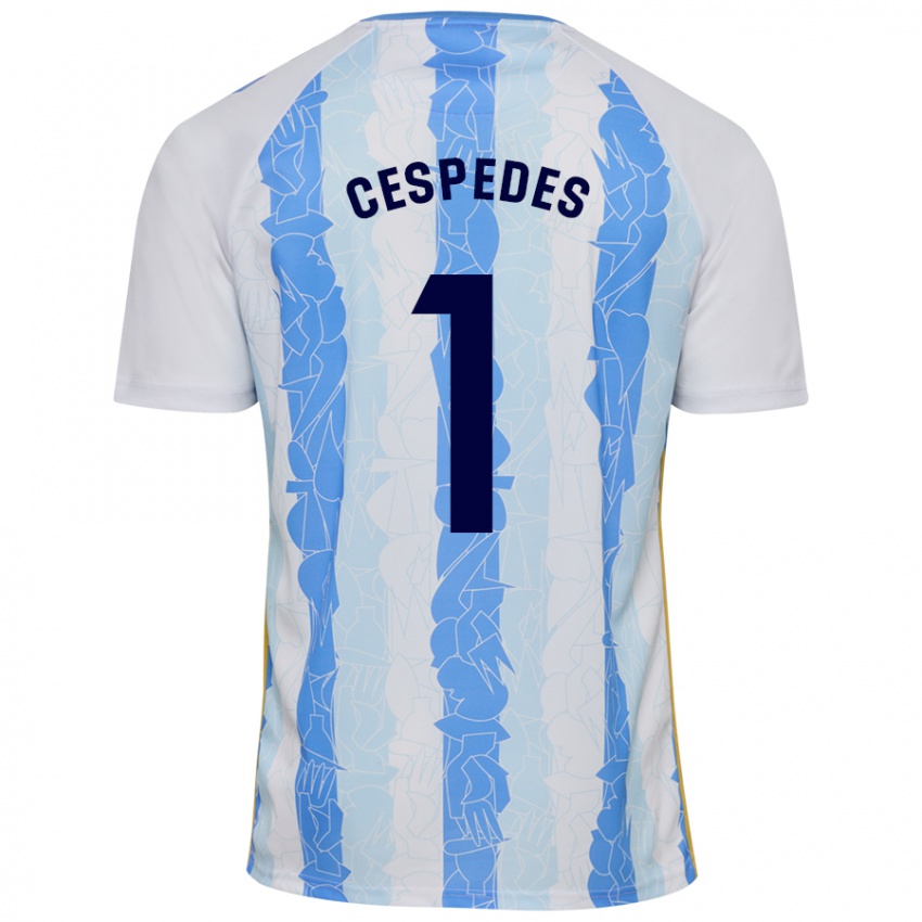 Criança Camisola Andrés Céspedes #1 Azul Branco Principal 2024/25 Camisa